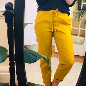 J. Crew Drawstring Capri Pant Goldenrod 0